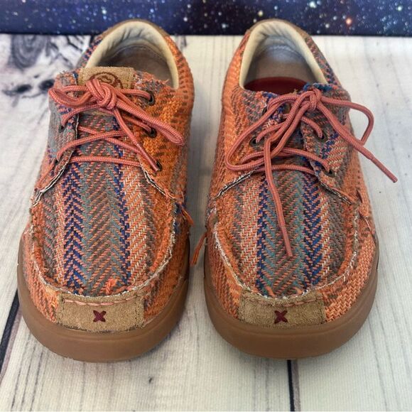 Twisted X Womens 9.5 Hooey Loper Shoe Moc Toe WHYC002 Southwestern Aztec Chevron - Picture 2 of 8